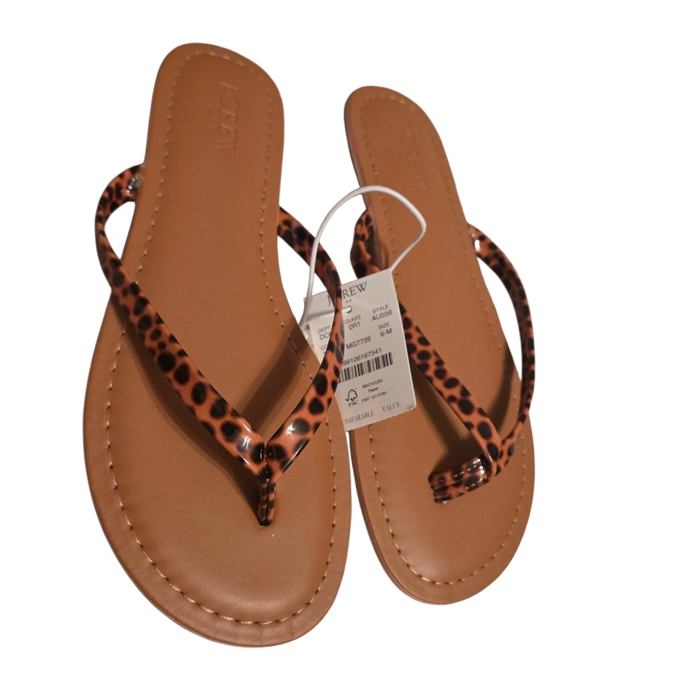 J. Crew Leopard Print Sandals 6M